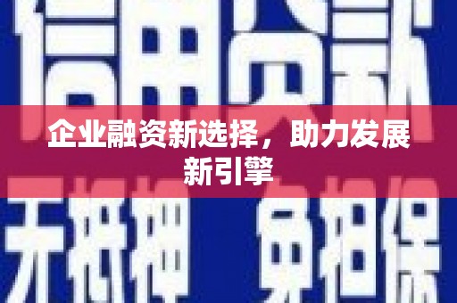 宏伟企业融资新选择，助力发展新引擎