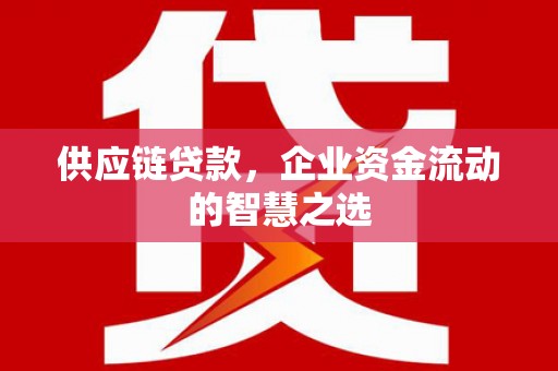 宏伟供应链贷款，企业资金流动的智慧之选
