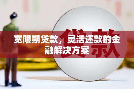 宏伟宽限期贷款，灵活还款的金融解决方案