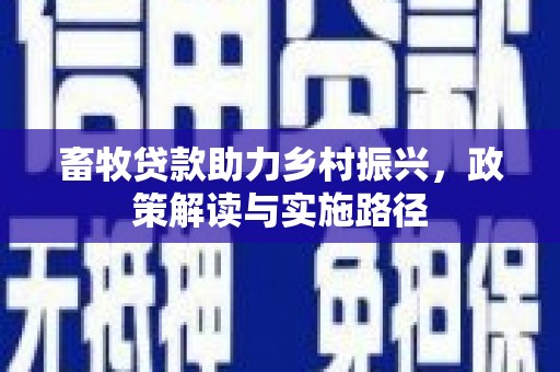 宏伟畜牧贷款助力乡村振兴，政策解读与实施路径