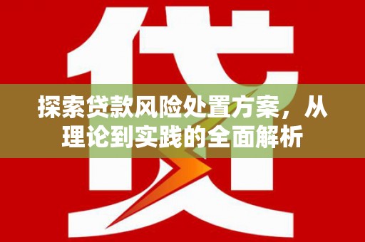宏伟探索贷款风险处置方案，从理论到实践的全面解析