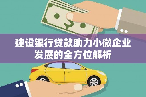 宏伟建设银行贷款助力小微企业发展的全方位解析