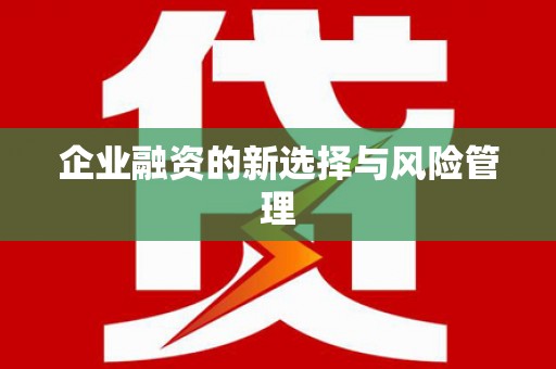 宏伟企业融资的新选择与风险管理