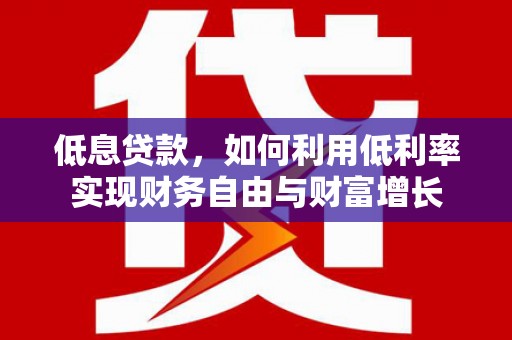 宏伟低息贷款，如何利用低利率实现财务自由与财富增长