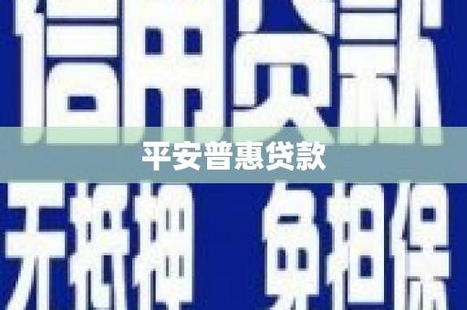 宏伟平安普惠贷款